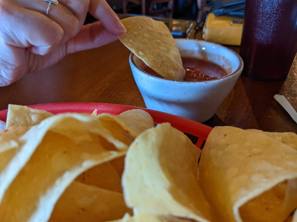 Chips and salsa at Mitla Cafe in San Bernardino, Calfornia, the 85-year-old restaurant that inspired the creation of Taco Bell.