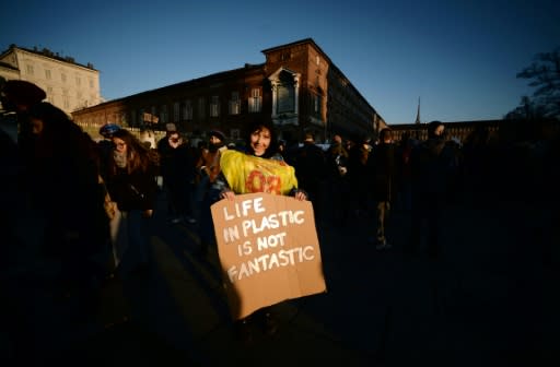 Young activists joined a 'Fridays for Future' rally in Turin