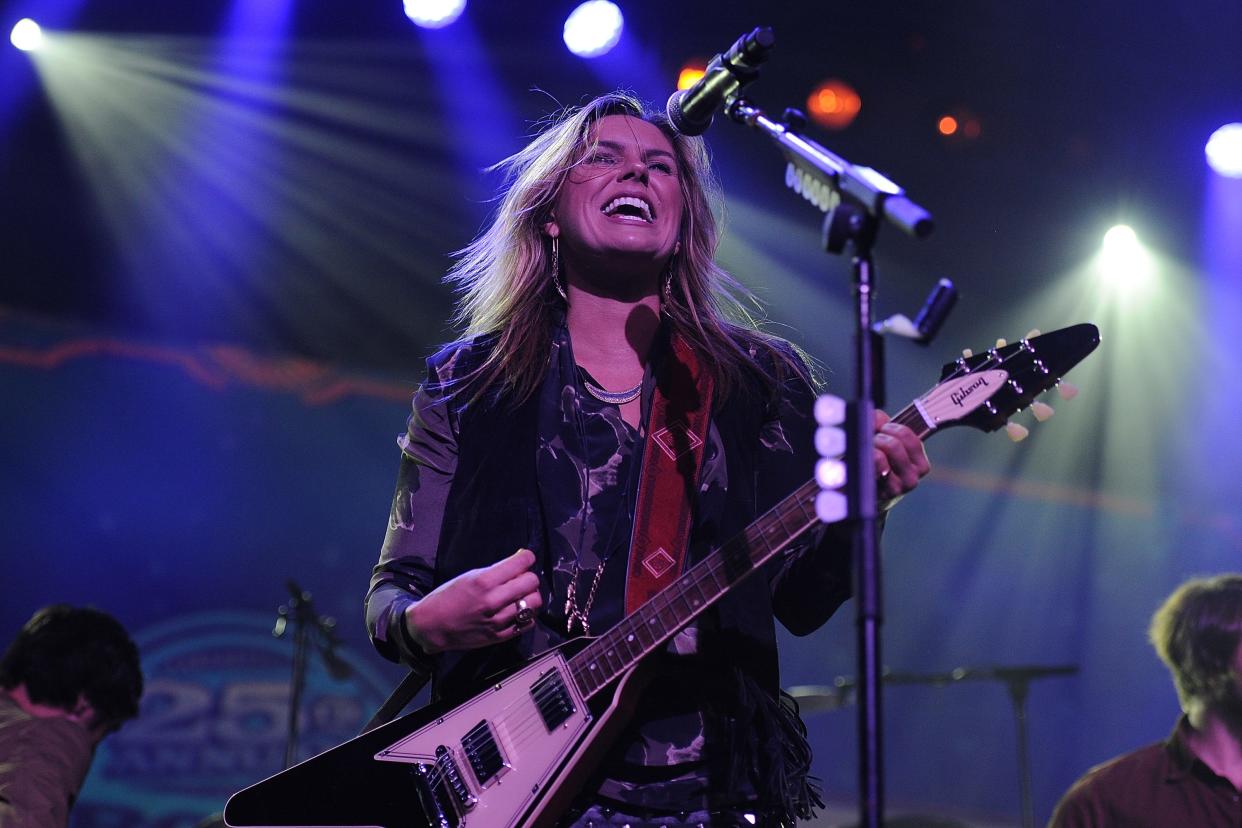 Grace Potter and The Nocturnals performs live for fans at the 2014 Byron Bay Bluesfest on April 17, 2014 in Byron Bay, Australia.