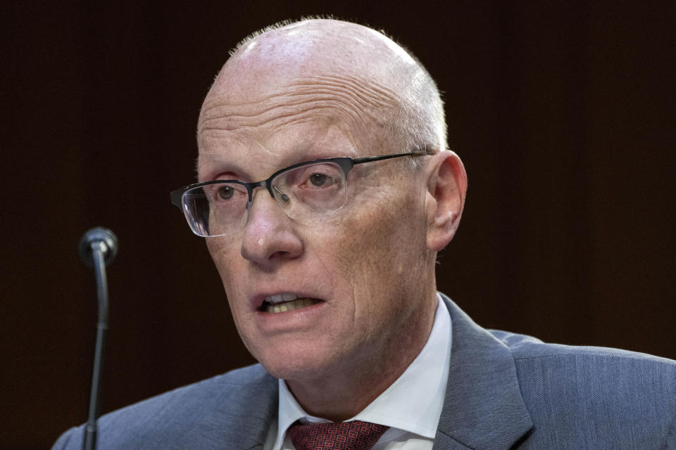 George Barnes, Deputy Director of the National Security Agency (NSA), testifies during a Senate Judiciary Oversight Committee hearing to examine Section 702 of the Foreign Intelligence Surveillance Act and related surveillance authorities, Tuesday, June 13, 2023, on Capitol Hill in Washington. (AP Photo/Jacquelyn Martin)