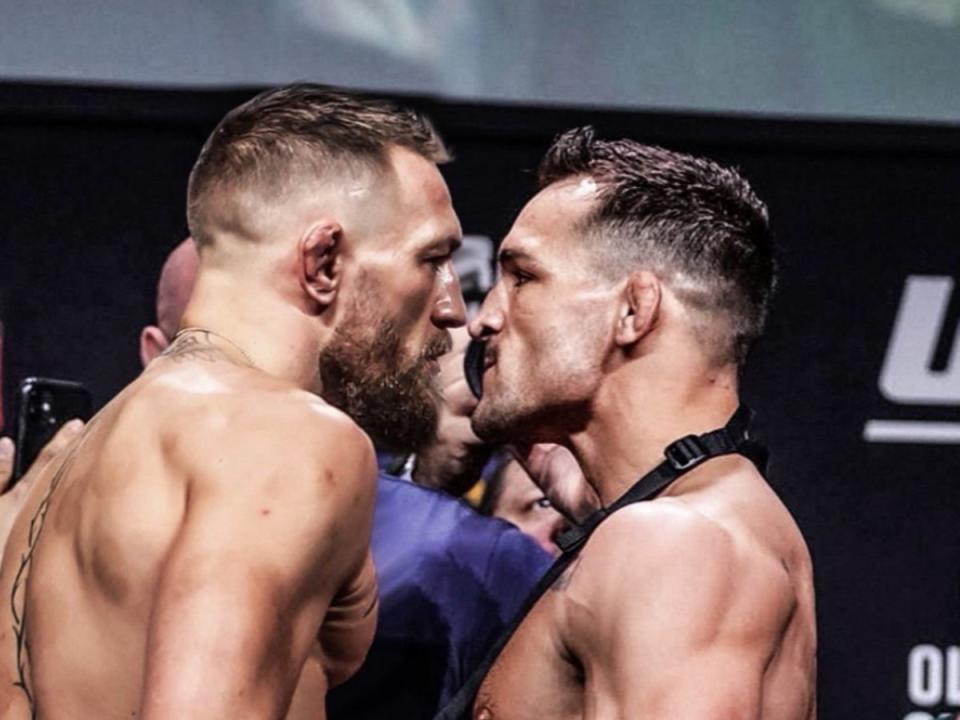 A mock-up image of Conor McGregor (left) and Michael Chandler, posted on the latter’s social media (@MichaelChandlerMMA via Twitter)