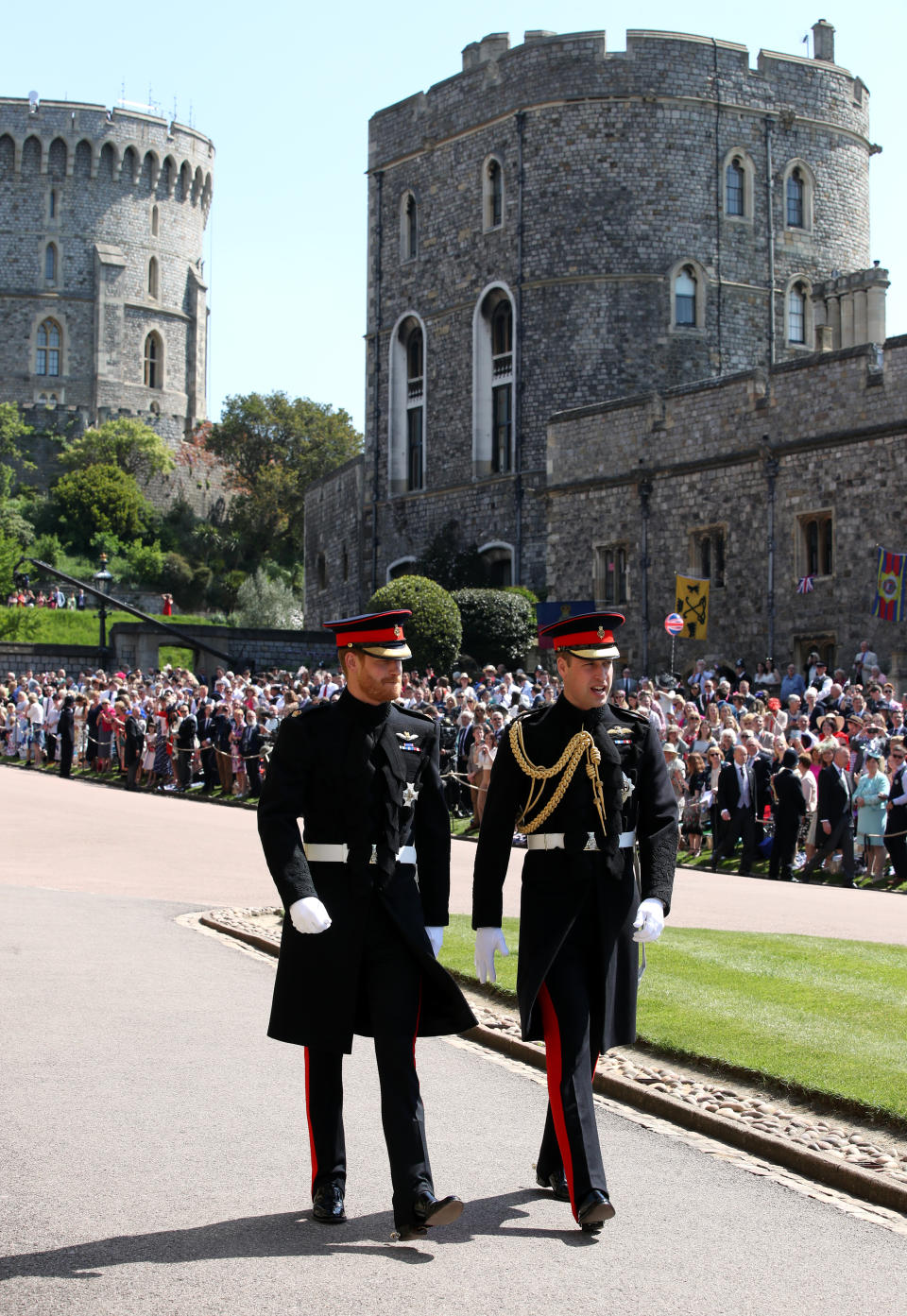 The brothers are both wearing the frockcoat uniform of the Blues and Royals [Photo: PA]