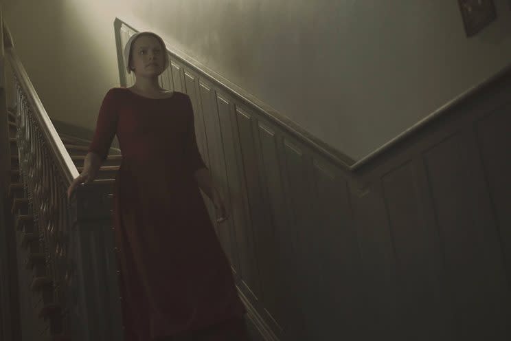 Elisabeth Moss as Offred in Hulu's The Handmaid's Tale. (Photo by: George Kraychyk/Hulu)