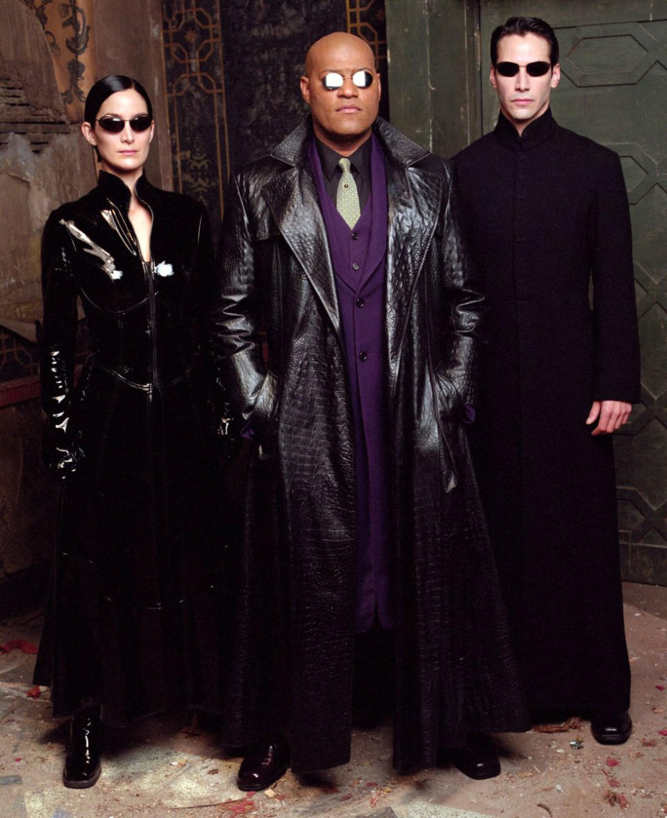 Carrie-Anne Moss, Laurence Fishburne and Keanu Reeves in The Matrix Revolutions (Warner Bros.)