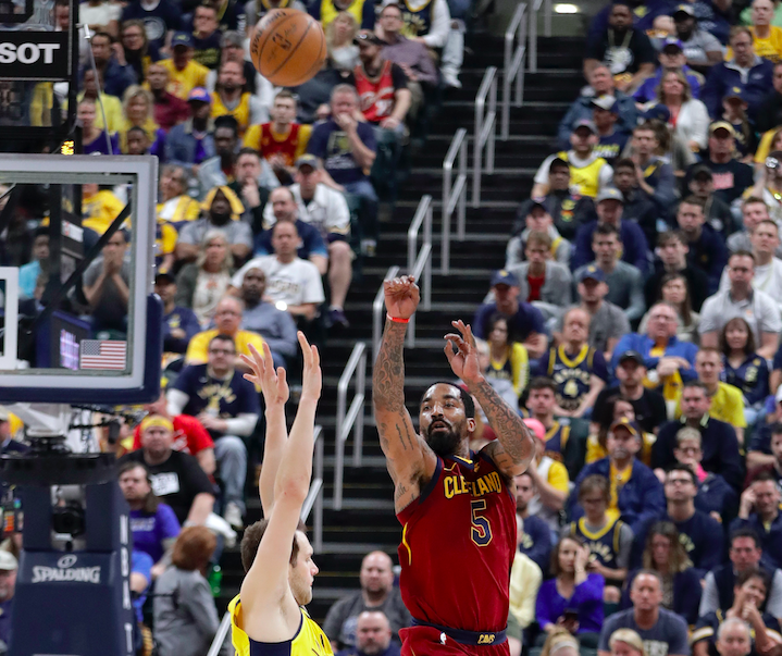 J.R. Smith drained a long shot to beat the buzzer in the first quarter Sunday. (AP Photo)