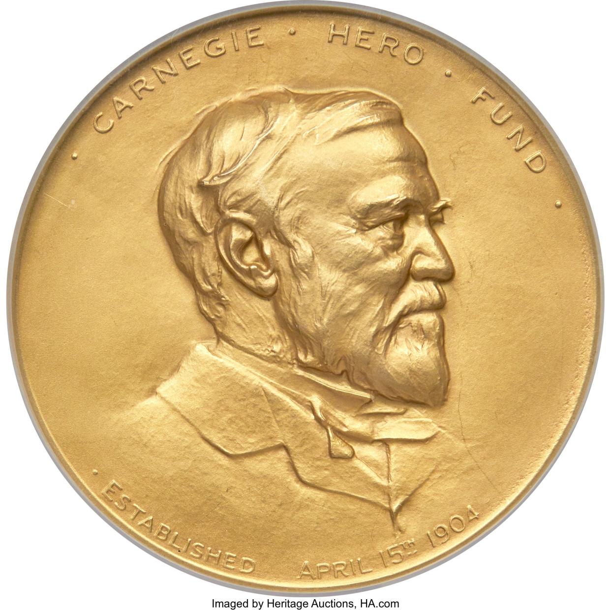 Carnegie Medal (1906 version) for heroic bravery, awarded to a Charlevoix man in 1923.