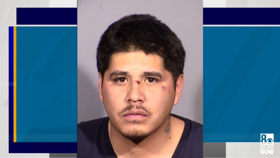 <em>Fernando Avalos, 32, faces 20 felony charges including attempted murder, robbery and animal abuse for an alleged crime spree in February, documents said. (LVMPD/KLAS)</em>