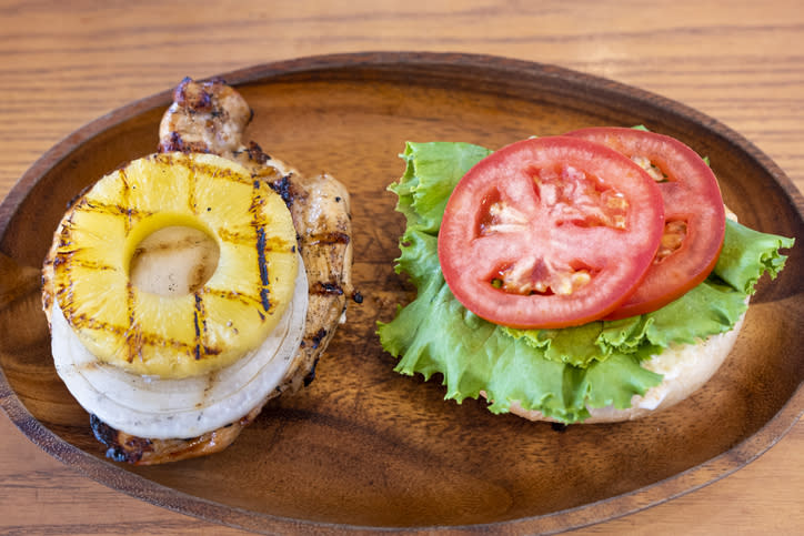 grilled jerk chicken sandwich with pineapple