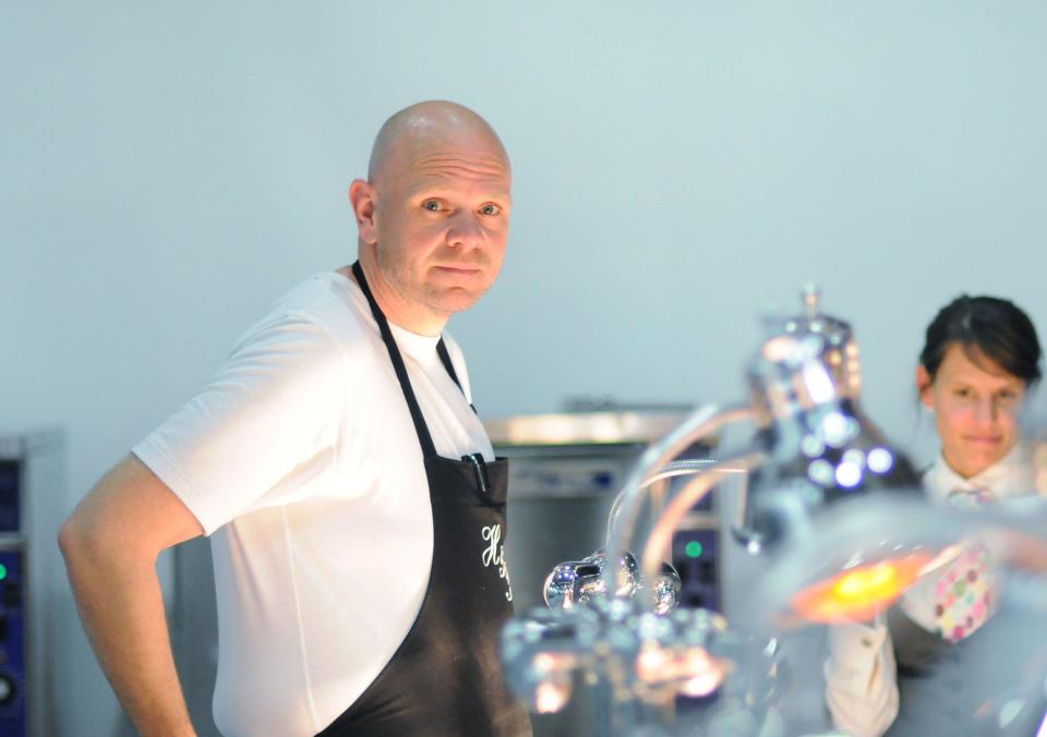 Two Michelin Star British chef Tom Kerridge oversees dinner service during the 