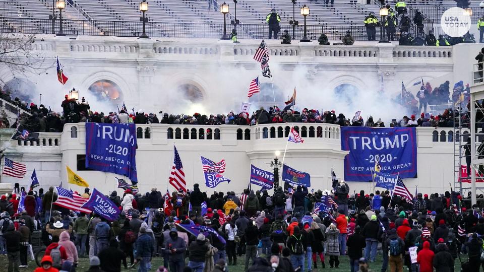 Violent protesters, loyal to President Donald Trump, storm the U.S. Capitol in Washington on Jan. 6, 2021.