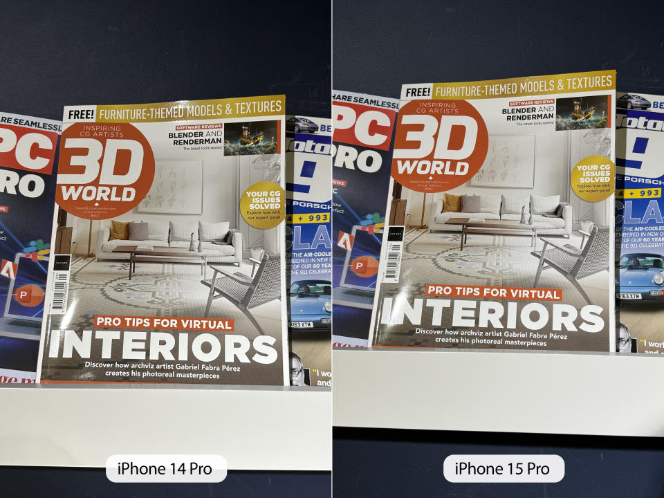 iPhone 15 Pro camera sample magazine vs 14 Pro