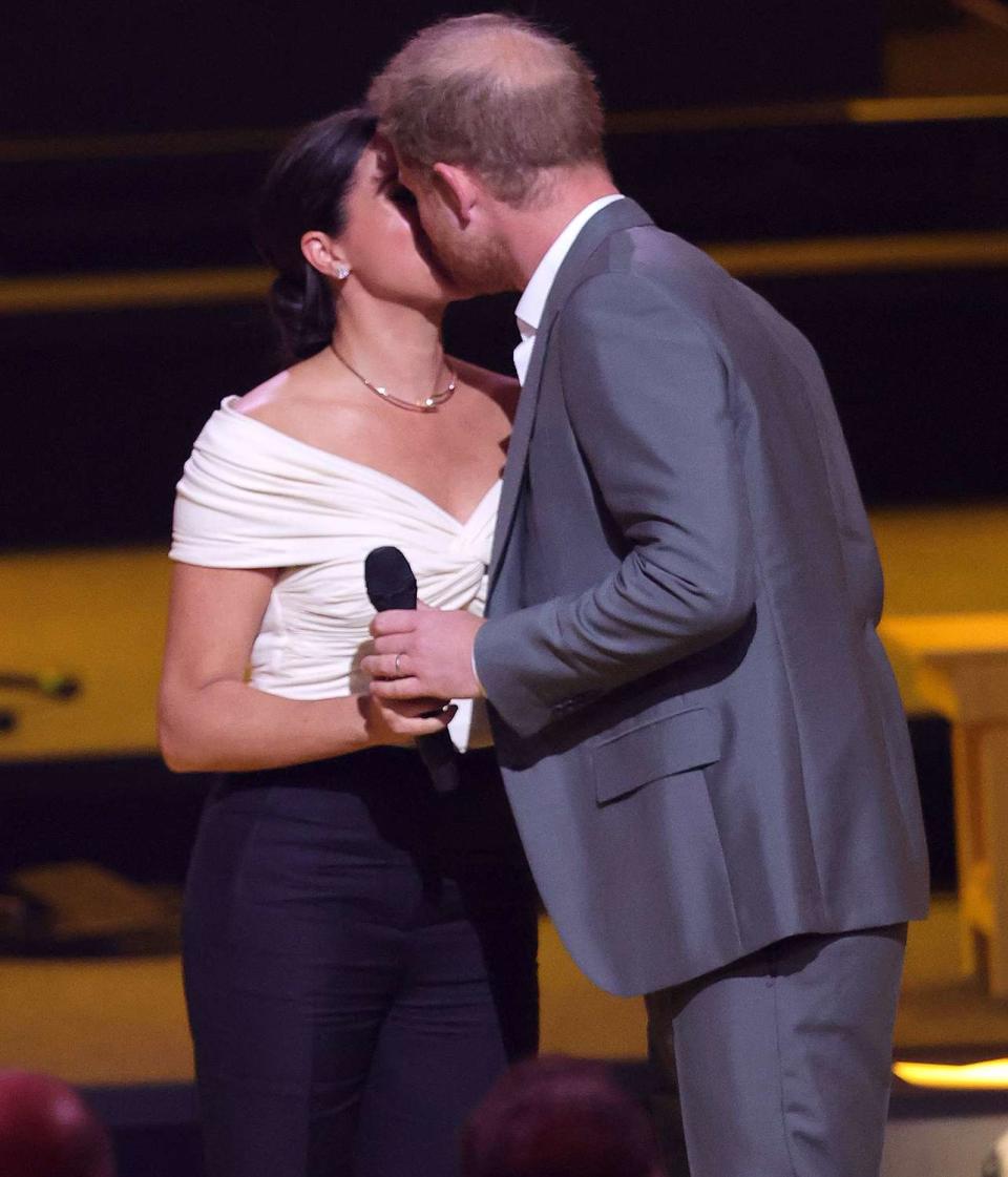 <p>Meghan introduced Harry as founder of the Games, giving him a quick kiss after calling him an "incredible husband" and "the father to our little ones, Archie and Lili."</p>