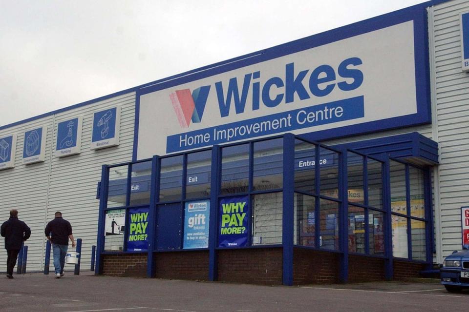 Retailer Wickes has become the latest DIY firm to reveal slumping profits and trading under pressure as the pandemic boom in DIY fades (Barry Batchelor/PA) (PA Archive)