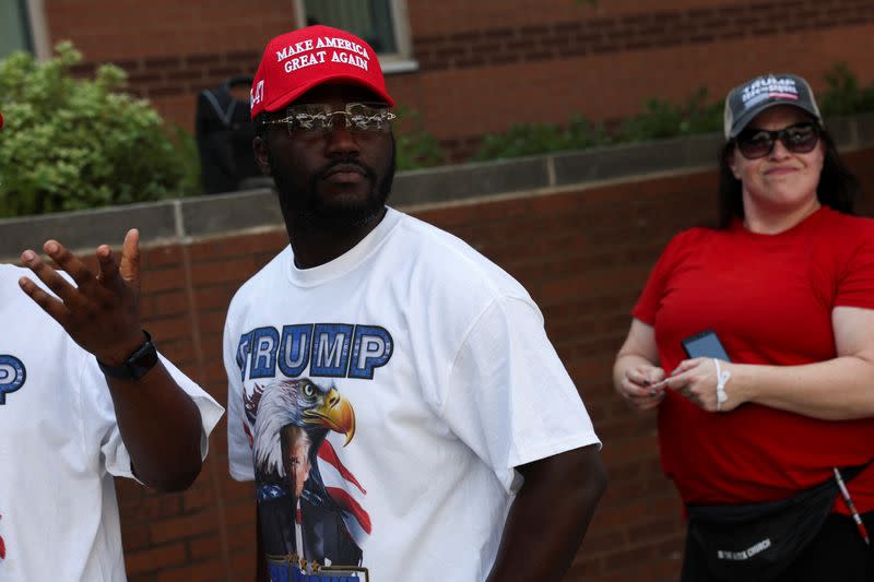 Former U.S. President and Republican presidential candidate Trump's campaign event in Philadelphia