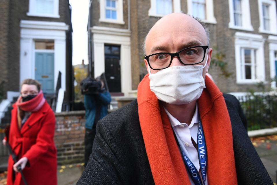 Dominic Cummings leaves his home in north London last November shortly before he quit his post as Boris Johnson’s top aide  (Victoria Jones/PA Wire)