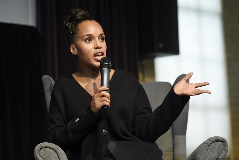 Actress Kerry Washington addresses the audience at the Women at Sundance Brunch during the 2017 Sundance Film Festival on Monday, Jan. 23, 2017, in Park City, Utah. (Photo by Chris Pizzello/Invision/AP)