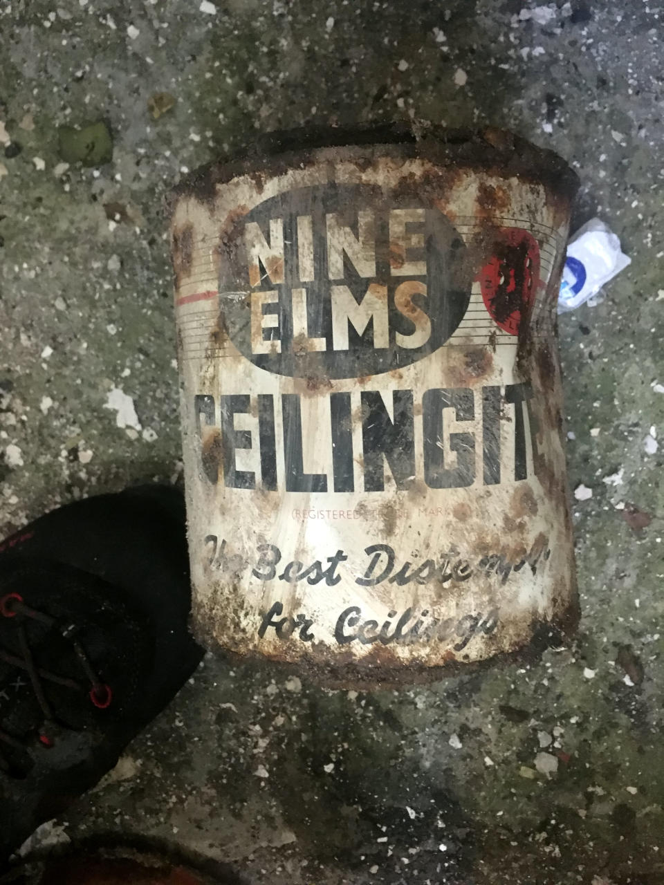 A can found behind the wall in Jake Brown's home in Plymouth, Devon (SWNS)