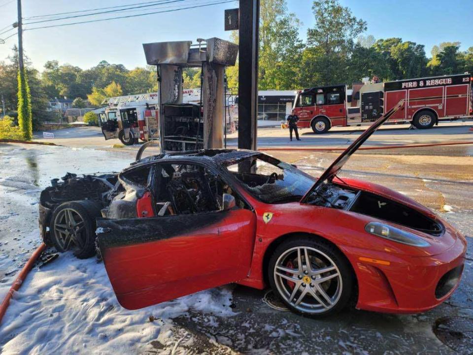 burned ferrari f430