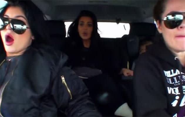 Kylie, Kim and Khloe's accident in May 2015 was aired on the reality TV series. Source: E!