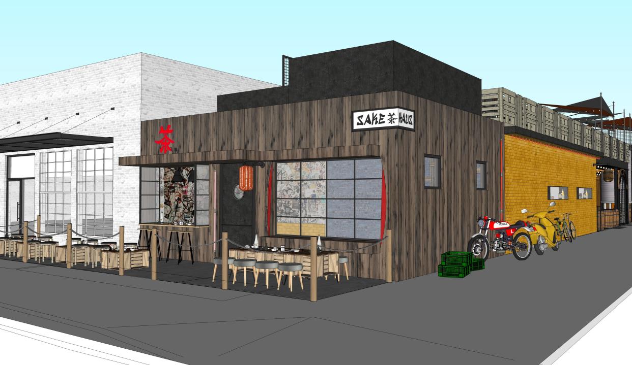 A rendering of the Sake Haus location planned to open in downtown Phoenix. Another is set to open in the old Rula Bula space in Tempe.