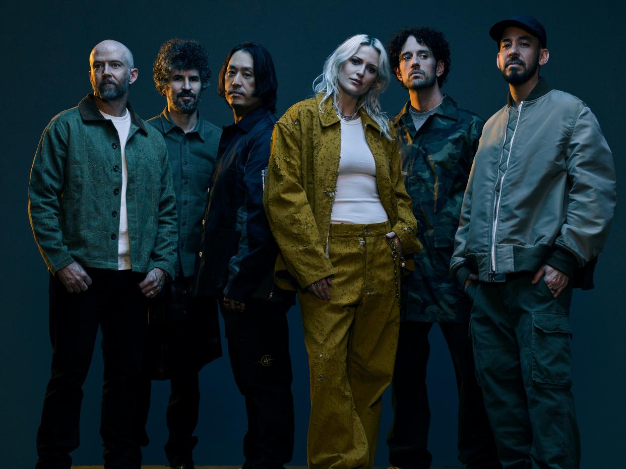 Linkin Park, consisting of Mike Shinoda, Brad Delson, Dave “Phoenix” Farrell and Joe Hahn, is expanding its lineup with Dead Sara singer Emily Armstrong and rock producer Colin Brittain.