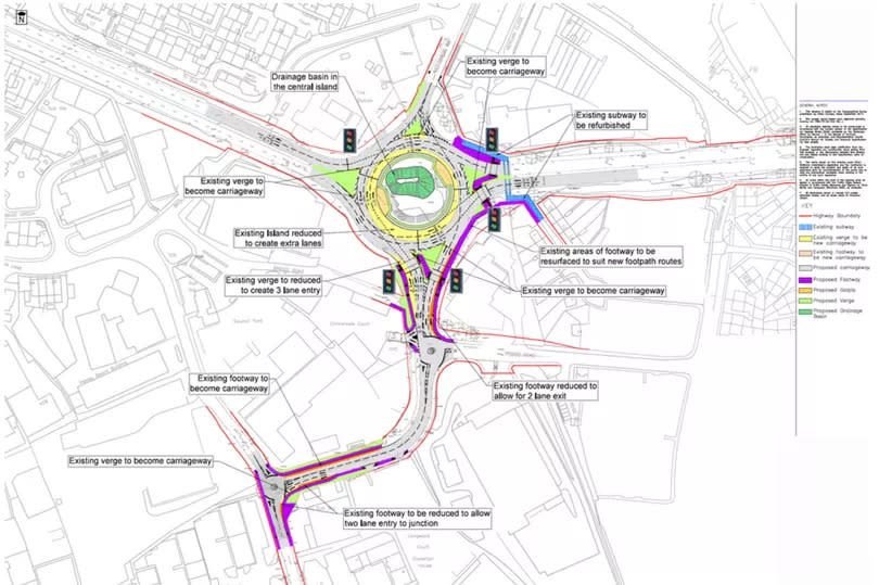 The works plan for the roundabouts