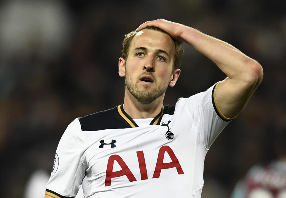 Tottenham's Harry Kane looks dejected