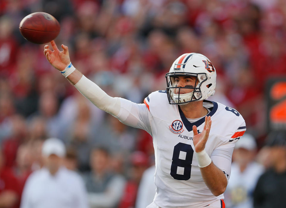 Jarrett Stidham endured some ups and downs at Auburn but also showed enough positives to project NFL success. (Photo by Kevin C. Cox/Getty Images)