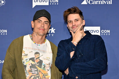 Tom Schwartz and Tom Sandoval arriving at Bravocon 2023 in Las Vegas.