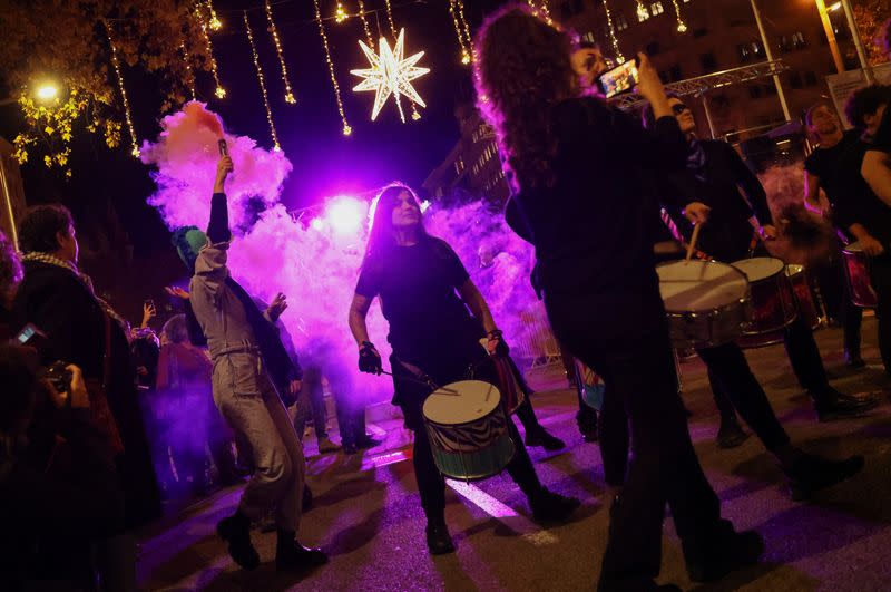 Protest to mark the International Day for the Elimination of Violence Against Women in Barcelona