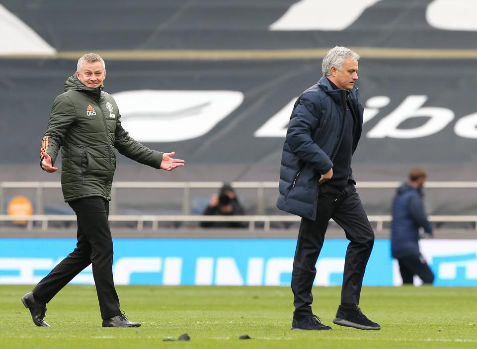 The managers exchanged words after their teams clashed at the weekend (Manchester United via Getty Imag)