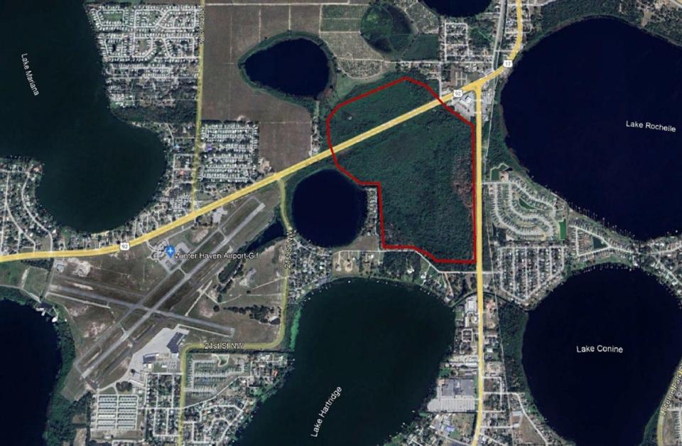 The Astute Financial Conservation Trust property occupies 148 acres east of Winter Haven Regional Airport. It lies west of U.S. 17 and mostly south of U.S. 92, though a section extends north of that road.