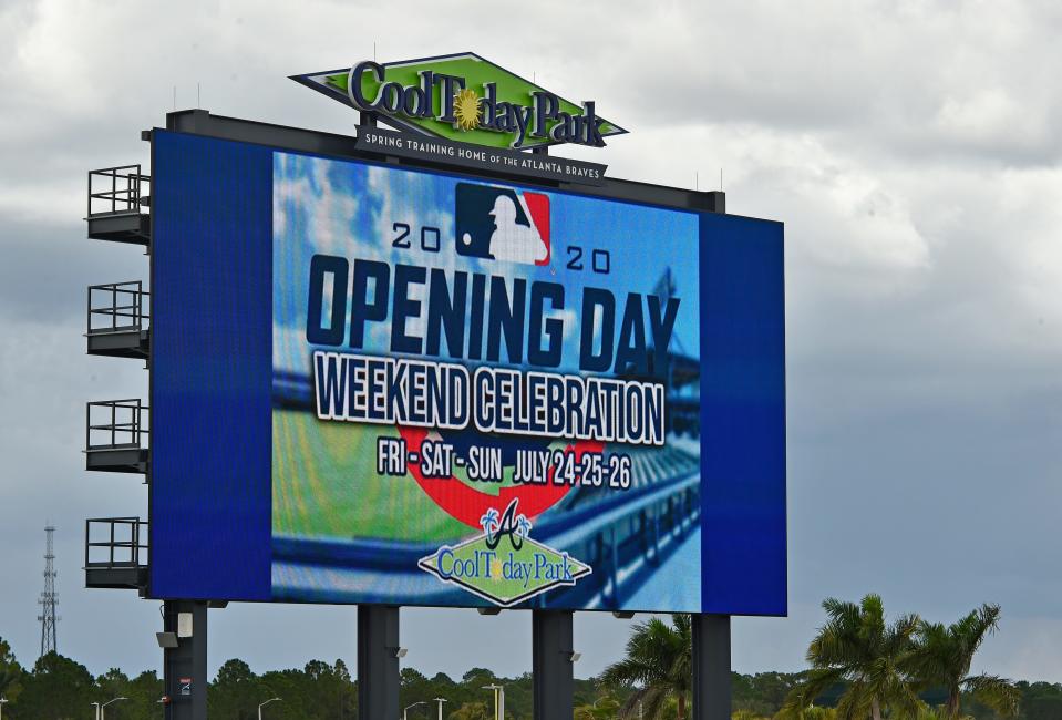 The video board in left-center field of CoolToday Park measures 40-feet-by-80-feet.