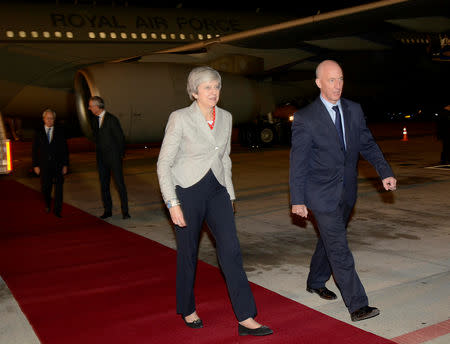 Britain's Prime Minister Theresa May arrives ahead of the G20 leaders summit in Buenos Aires, Argentina November 29, 2018. Picture taken November 29, 2018. G20 Argentina/Handout via REUTERS