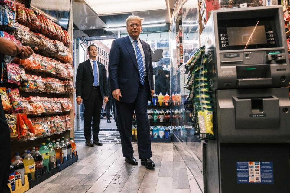 Trump met with Sanaa Convenient Store co-owner Maad Ahmed and Bodega and Small Business Association president Francisco Marte. Stephen Yang for NY Post