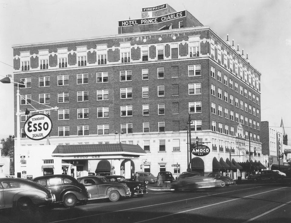 Prince Charles Hotel around the 1950s in downtown Fayetteville.