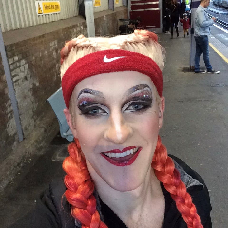 Man in drag makeup