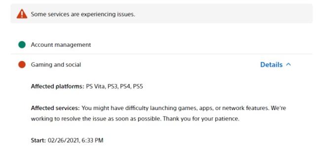 PlayStation Network currently experiencing issues