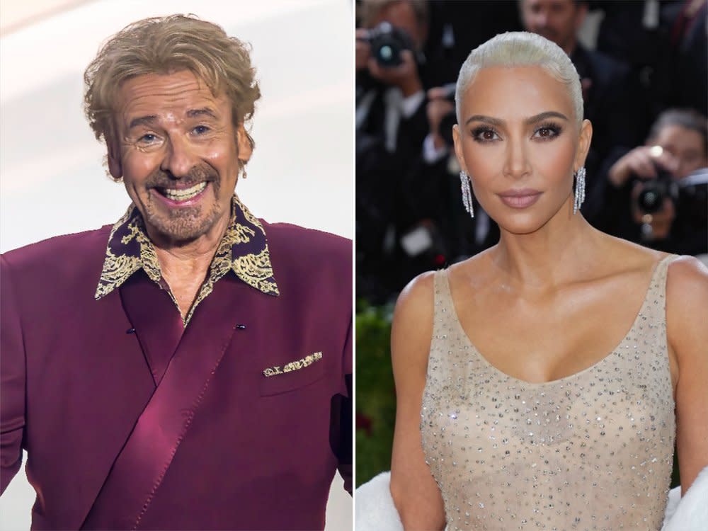 Thomas Gottschalk jagt Kim Kardashian. (Bild: imago images/NurPhoto / IMAGO/Arnulf Hettrich)