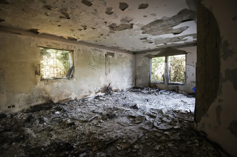 The damage inside the US consulate building in Benghazi on September 13, 2012, following an attack in which the US ambassador to Libya and three other Americans were killed