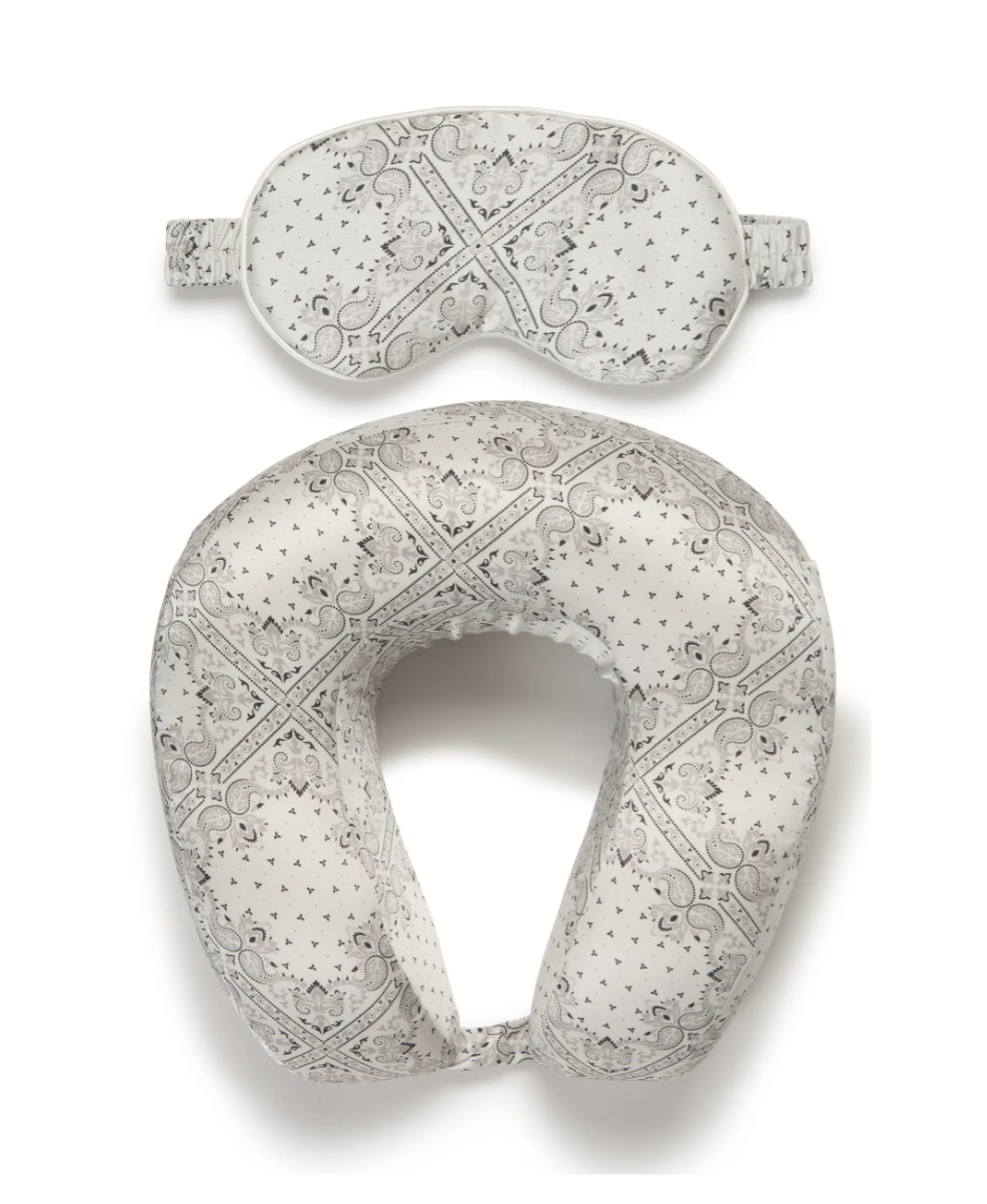 5) Silk Travel Neck Pillow & Eye Mask Set