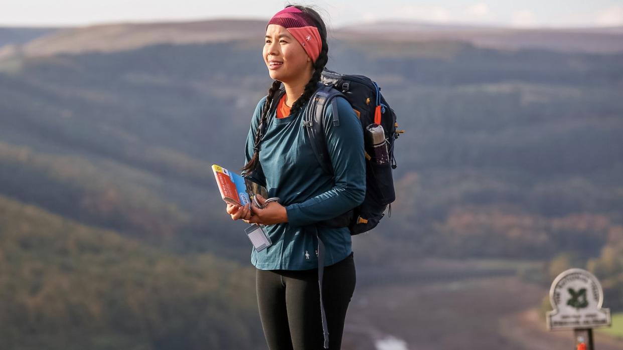  Woman wearing Smartwool Women’s Classic All-Season Merino Base Layer Long Sleeve 