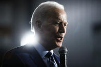 Democratic presidential candidate former Vice President Joe Biden speaks during a campaign event at Iowa Central Community College, Tuesday, Jan. 21, 2020, in Fort Dodge, Iowa. (AP Photo/Matt Rourke)