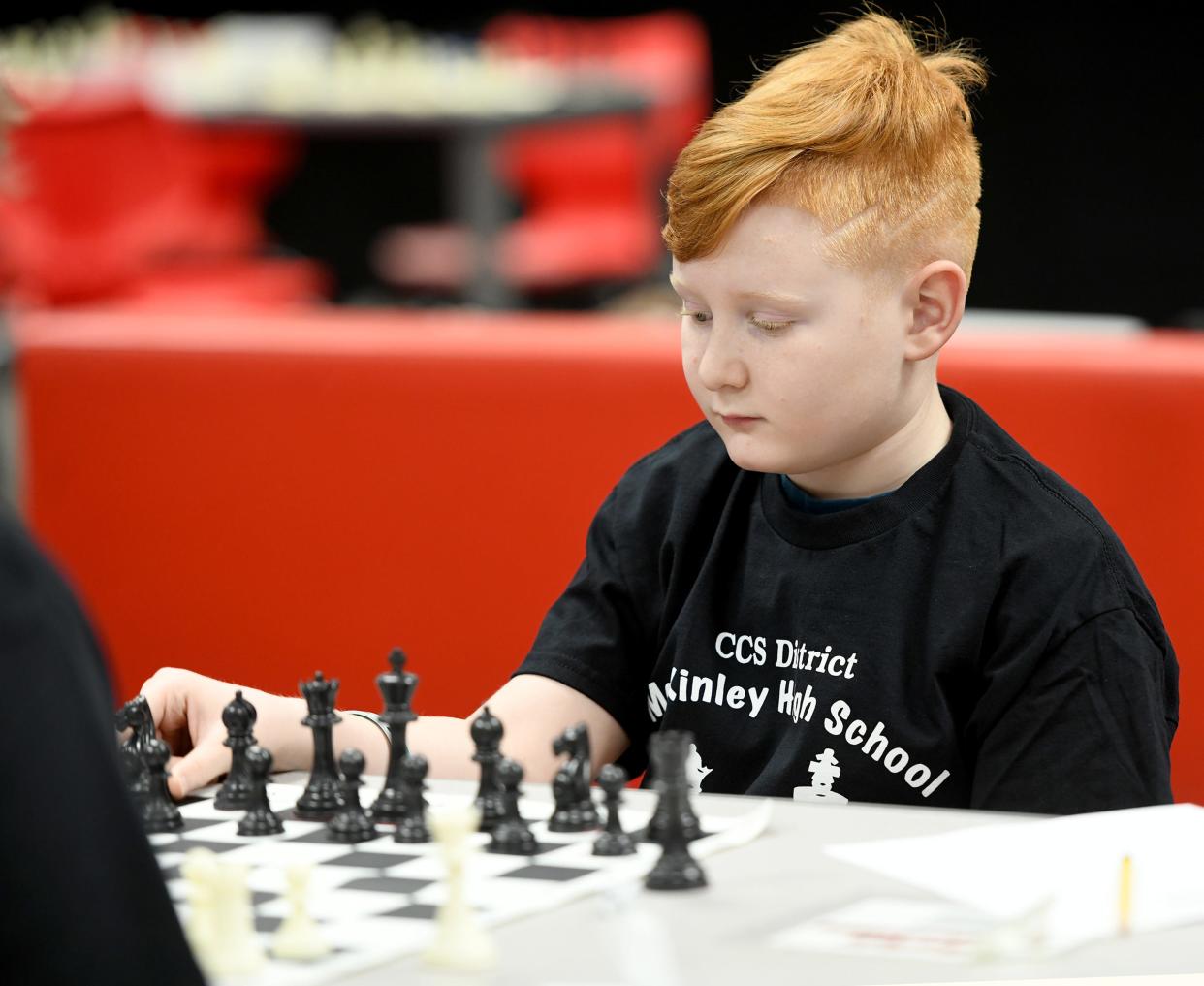 Arts Academy fourth grader Andrew Clark was one of two elementary students who competed in this year's Canton City School District Chess Tournament Fair at McKinley High School.