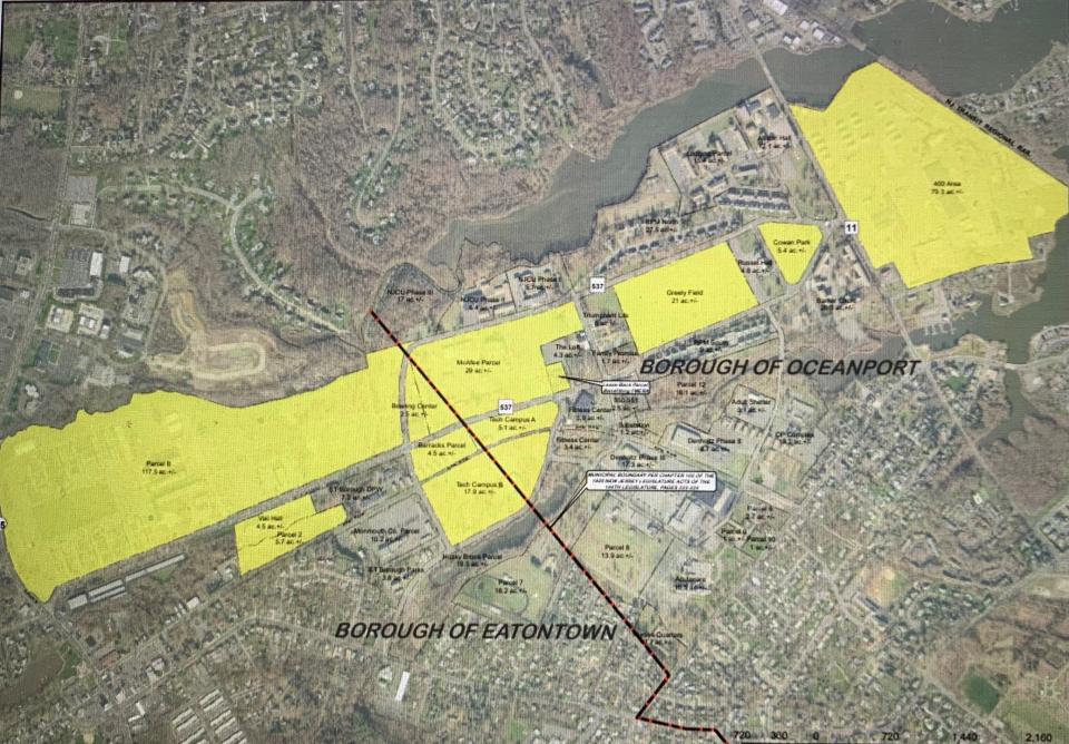 Fort Monmouth's 300-acre Mega Parcel stretches across the boroughs of Eatontown and Oceanport.