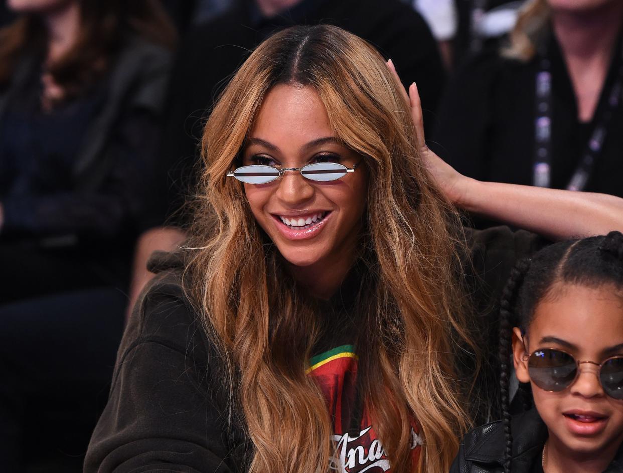 Beyonc&eacute; with daughter Blue Ivy at the NBA All-Star Game in Los Angeles in 2018. (Photo: Juan Ocampo via Getty Images)