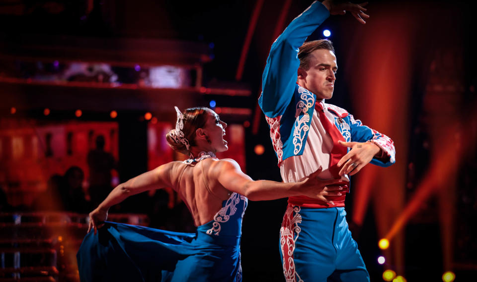 McFly's Tom Fletcher achieved his highest score for his Paso Doble. (BBC)