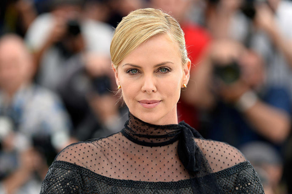 closeup of Charlize Theron