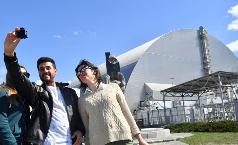 The huge metal dome that now covers the fourth reactor of the Chernobyl nuclear power plant is one of the main tourist attractions