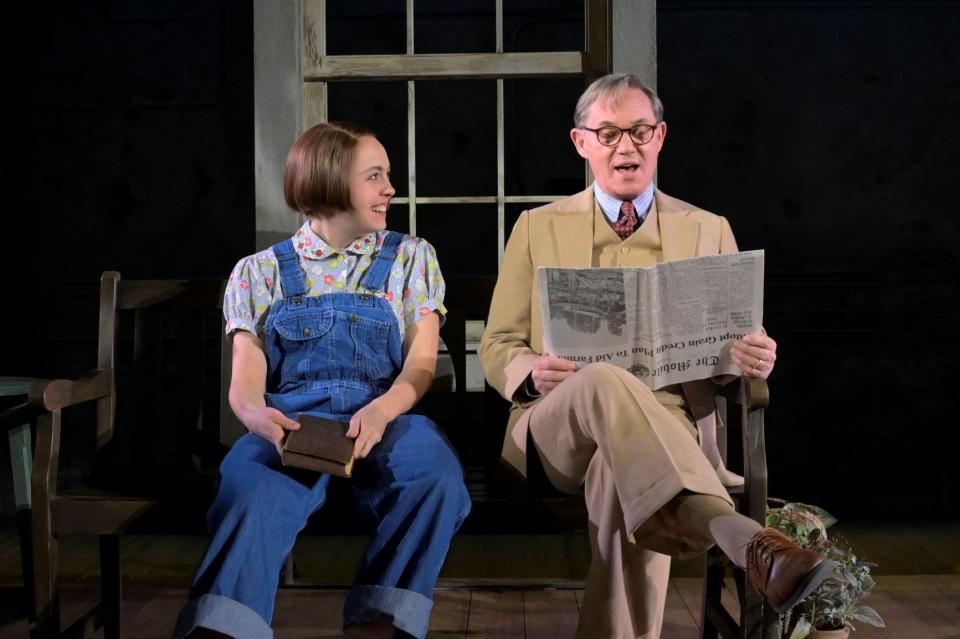 Scout Backus and Richard Thomas in "To Kill a Mockingbird."